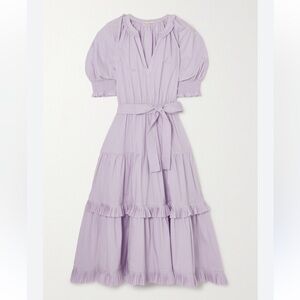Ulla Johnson Dasha Lilac Sundress with Puff Sleeves